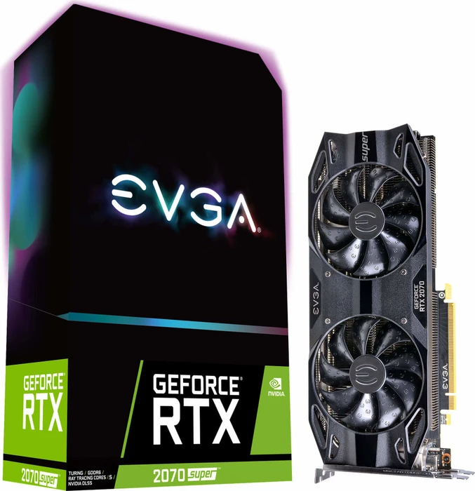 EVGA GeForce RTX 2070 SUPER Black Gaming, 8GB GDDR6, HDMI, USB-C, 3x DP
