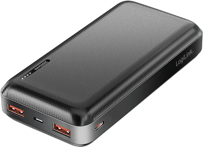 LogiLink Powerbank 20000mAh PD 20W 2x USB-A 1x USB-C schwarz