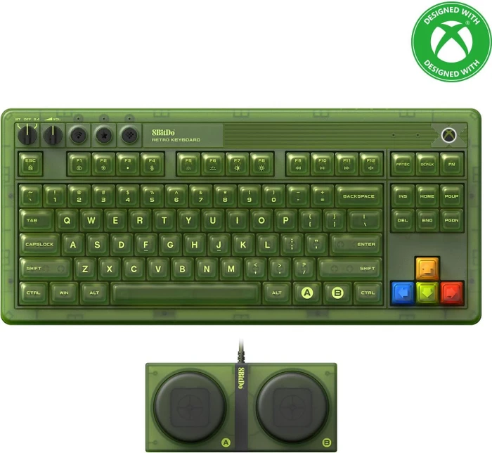 8BitDo Retro 87 Mechanical Keyboard, Xbox Edition, grün, Kailh Box Jellyfish X, USB/Bluetooth, US