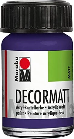 Marabu Decormatt Acryl Acrylfarbe, dunkelviolett, 15ml