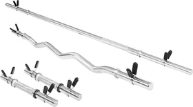 Gorilla Sports Sz-Curlstange Federverschluss Hantelstangen Set