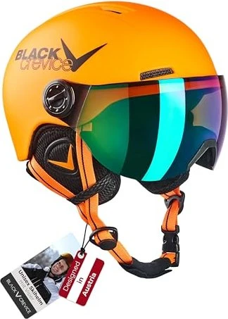 Black Crevice Leogang Helm neon orange (Junior)