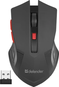 Defender Accura MM-275 Wireless Optical Mouse schwarz/rot, USB (52276)