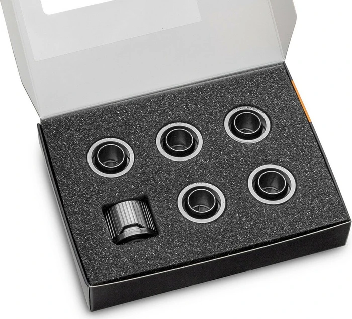 EK Water Blocks Quantum Line EK-Quantum Torque STC 10/16 Fitting G1/4" auf 16/10mm, schwarz vernickelt, 6er-Pack