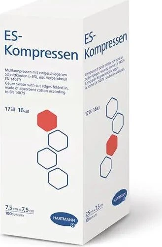 Hartmann ES-Kompressen unsteril 8-fach 17-fädig, 10 x 10cm, 100 Stück