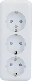uniTEC STANDARD AP Schutzkontakt-Steckdose 3-fach, weiß