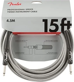 Fender Professional Series Instrument Cable White Tweed 4.5m