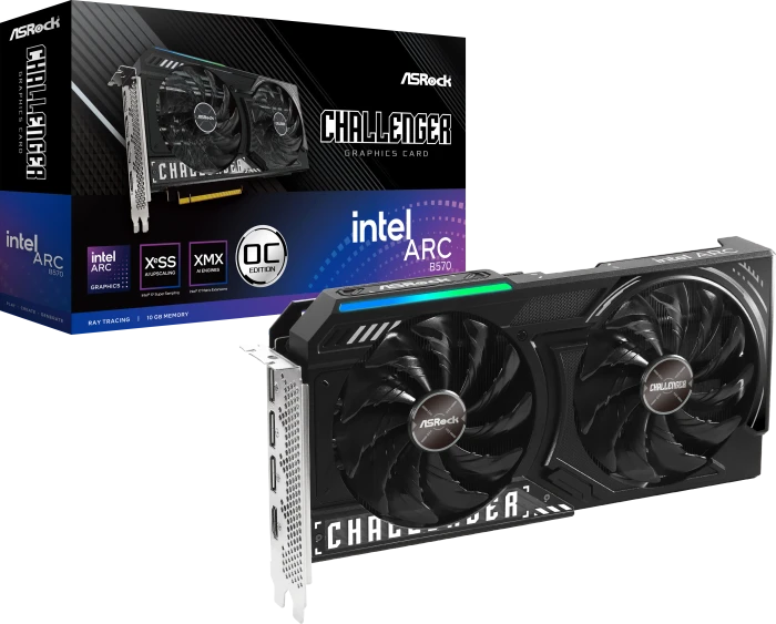 ASRock Arc B570 Challenger 10GB OC, B570 CL 10GO, 10GB GDDR6, HDMI, 3x DP