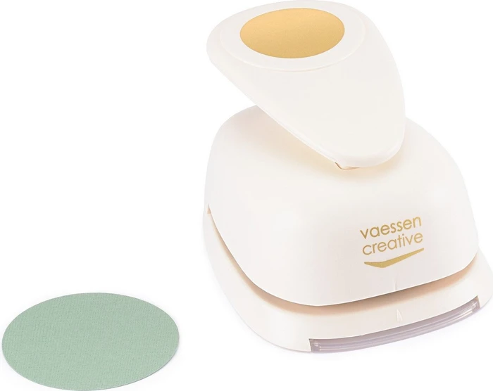 Vaessen Creative Hebel-Motivstanzer Jumbo+, Kreis, gold/weiß, 64mm