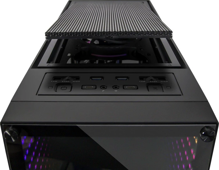 Inter-Tech X-908 Infini2, schwarz, Glasfenster