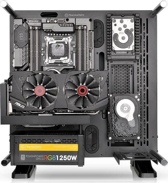 Thermaltake Core P3 Tempered Glass Edition, schwarz, Glasfenster