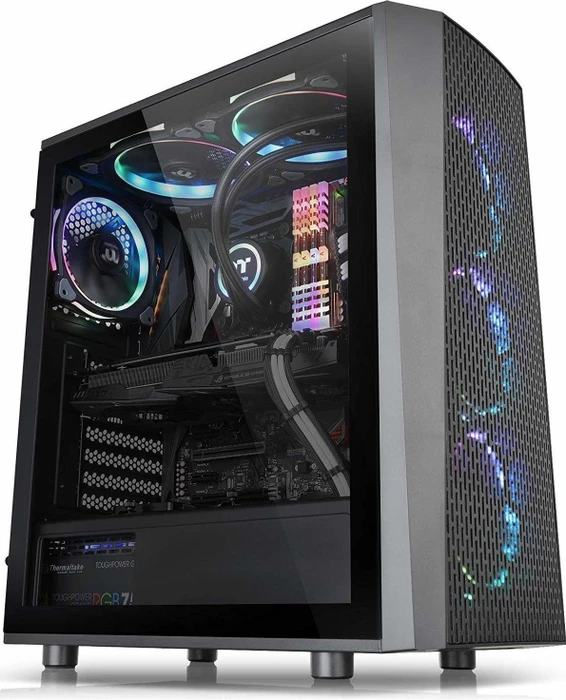 Thermaltake Versa J24 TG RGB, schwarz, Glasfenster