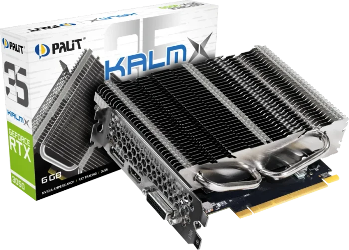 Palit GeForce RTX 3050 KalmX, 6GB GDDR6, DVI, HDMI, DP