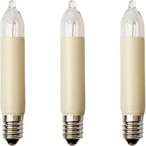 Hellum Kleinschaftkerze 23V Ersatzbirne für Weihnachtsbeleuchtung E10, 3 Stück