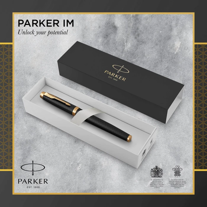 Parker IM Premium Tintenroller (Mine) black/gold trim, Geschenkbox (1931660) – Bild 3 von 7