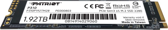 Patriot P310 1.92TB, M.2 2280 / M-Key / PCIe 3.0 x4