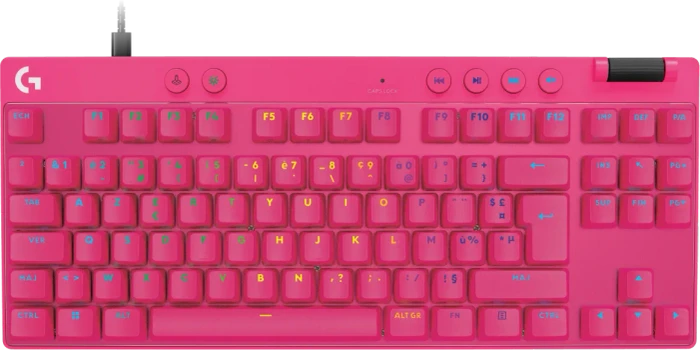 Logitech G PRO X TKL Rapid, rosa, Magnetic Analog, USB, FR