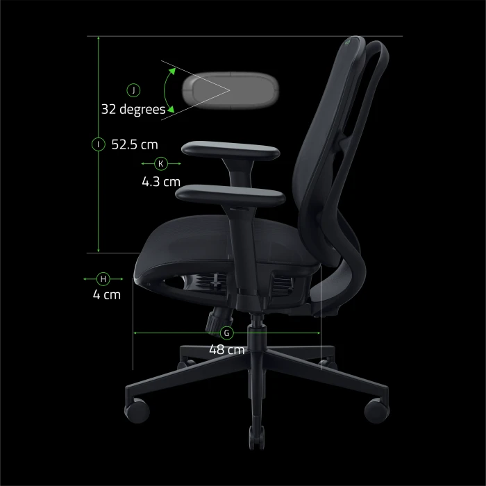 Razer Fujin Gamingstuhl, schwarz
