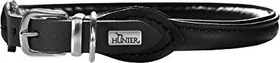 Hunter Round & Soft Elk Petit Halsband für kleine Hunde, Leder, weich, rund, fellschonend, 32 (XS), schwarz