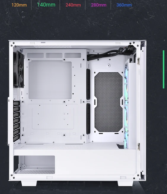 Thermaltake V350 TG ARGB Air Snow Edition, weiß, Glasfenster