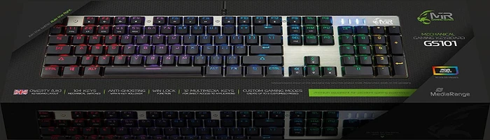 MediaRange Gaming Series GS101 Mechanical Gaming Keyboard, schwarz/silber, USB, UK