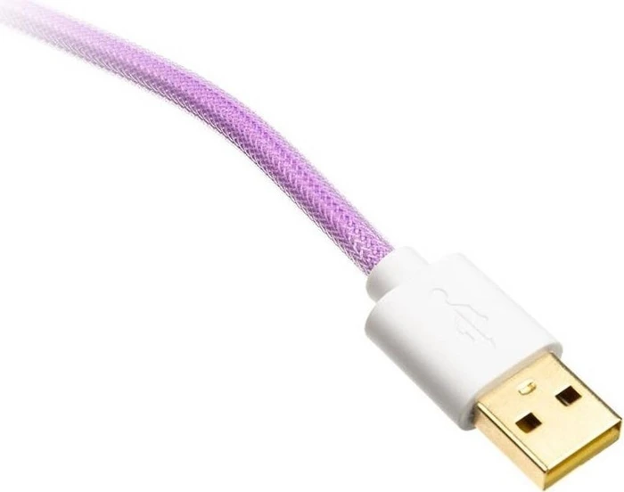Ducky Premicord Spiralkabel USB-C auf USB-A, Tastaturkabel (Spiral-Textilkabel), 1.8m, Gradient Color Azure