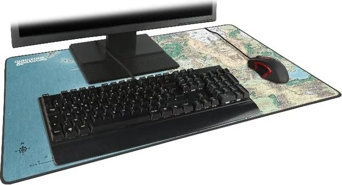 Konix Dungeons & Dragons XXL Faerun Map Mouse Pad, 800x460mm, Motiv blau/grün