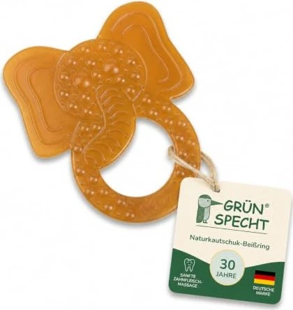 Grünspecht Bio-Beißring aus Naturkautschuk Elefant