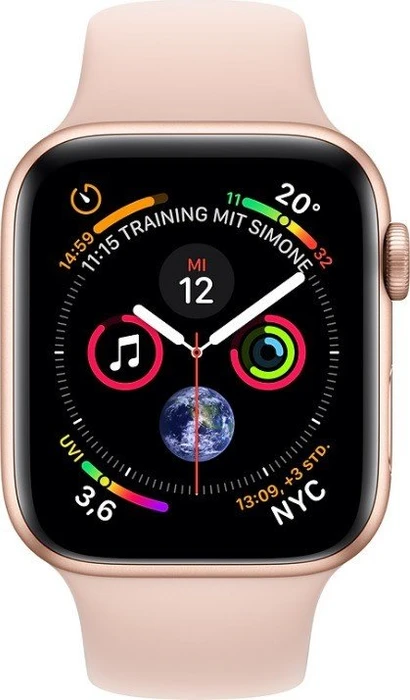 Apple Watch Series 4 (GPS + Cellular) Aluminium 44mm gold mit Sportarmband sandrosa