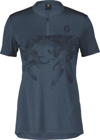 Scott Trail Flow Zip Trikot kurzarm metal blue/dark blue (Damen)