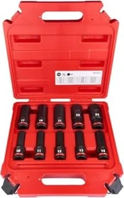Milwaukee Shockwave 1/2" Impact Socket Set Deep Steckschlüsselsatz inkl. Koffer, 10-tlg.