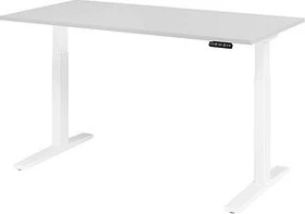 Hammerbacher Ergonomic Aktiv XMKA16 elektrisch höhenverstellbarer Sitz-Steh-Schreibtisch 160x80cm lichtgrau/weiß
