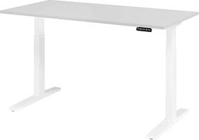 Hammerbacher Ergonomic Aktiv XMKA16 elektrisch höhenverstellbarer Sitz-Steh-Schreibtisch 160x80cm lichtgrau/weiß