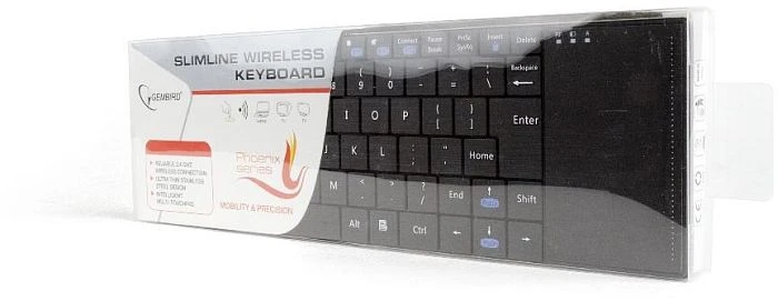 Gembird Phoenix Slimline Wireless Tastatur mit Touchpad, USB, DE