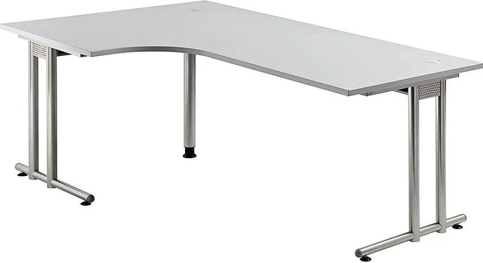 Hammerbacher Ergonomic N-Serie NS82/5 Eckschreibtisch 200x120cm grau/silber