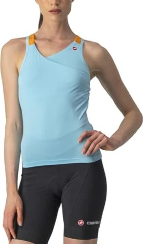 Castelli Solaris Top Trikot ärmellos skylight/pop orange (Damen)