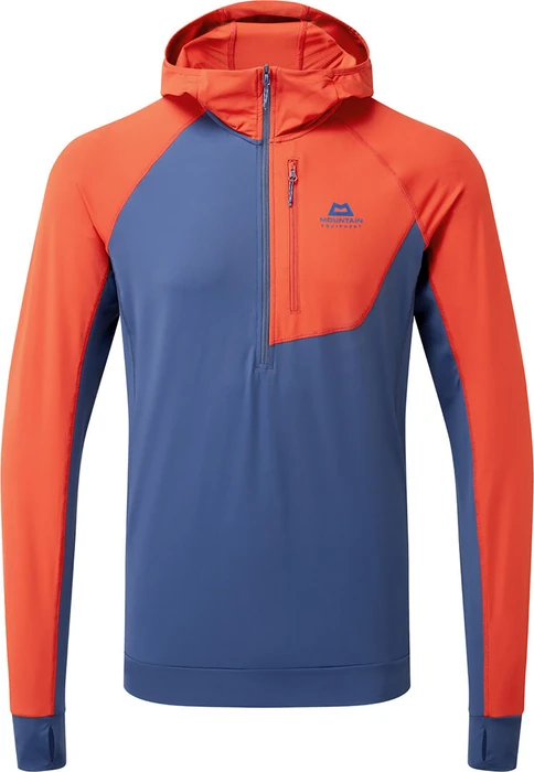 Mountain Equipment Aiguille Hooded HZ Funktionsshirt langarm dusk/red rock (Herren)