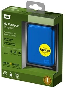 Western Digital WD My Passport Essential blau 500GB, USB 3.0 Micro-B