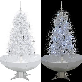vidaXL Künstlicher Weihnachtsbaum schneiend mit Schirmfuß weiß, 170cm