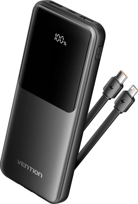 Vention Power Bank 22.5W (USB-C & Lightning Cable) 10000mAh schwarz