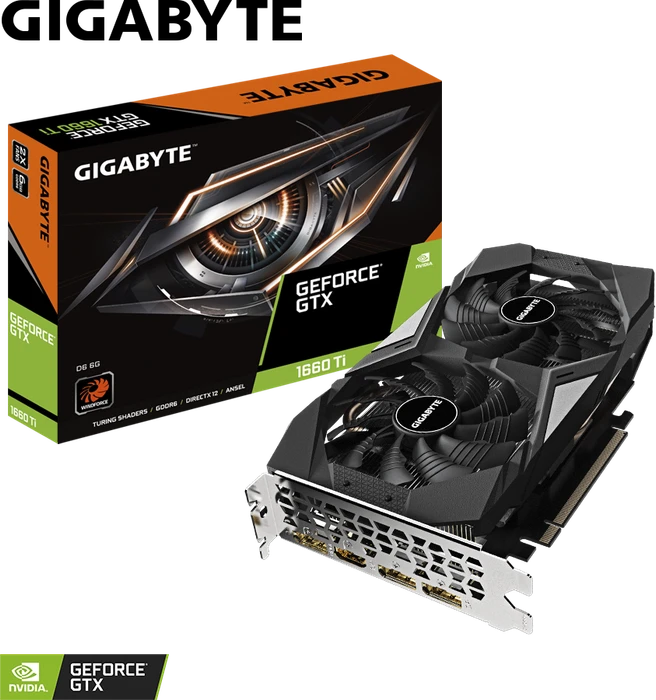 GIGABYTE GeForce GTX 1660 Ti D6 6G, 6GB GDDR6, HDMI, 3x DP