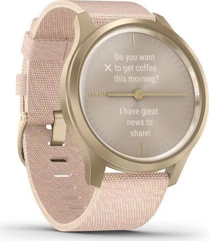 Garmin vivomove Style Aktivitäts-Tracker blush pink woven/light gold