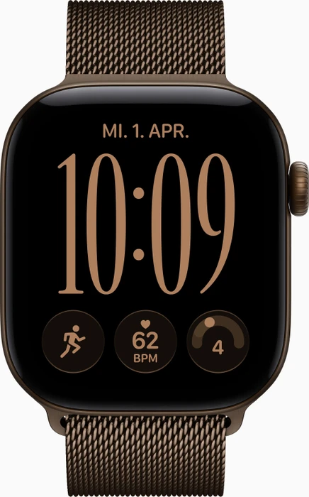 Apple Watch Series 12 (GPS) 42mm Aluminium dunkelbronze mit Milanaise-Armband dunkelbronze