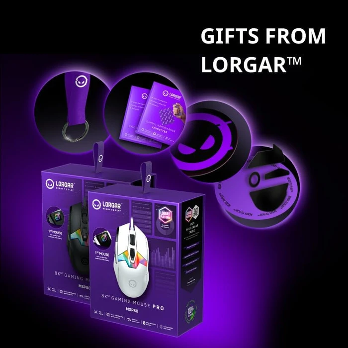 Lorgar MSP80 8KHz Gaming Mouse Pro, weiß, USB