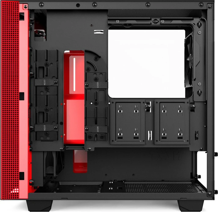 NZXT H400 schwarz/rot, Glasfenster