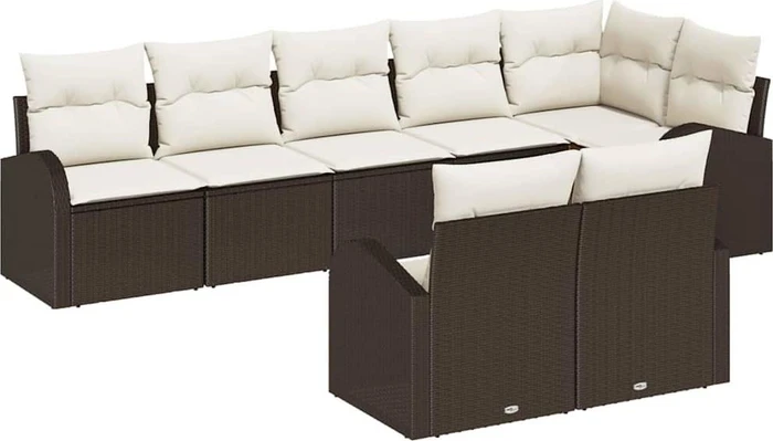 vidaXL Polyrattan Gartensofa Lounge-Set, 8-tlg.
