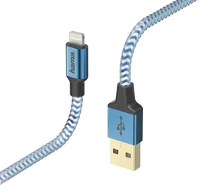 Hama Lade-/Datenkabel Reflective Lightning/USB-A 1.5m blau