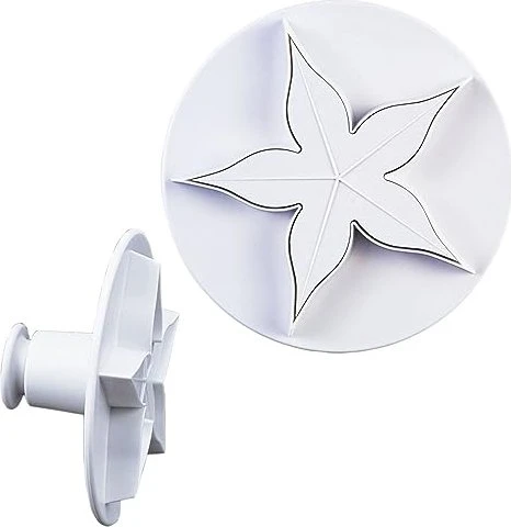 Städter Profi-Ausstecher mit Auswerfer Große Lilieform 10cm weiß