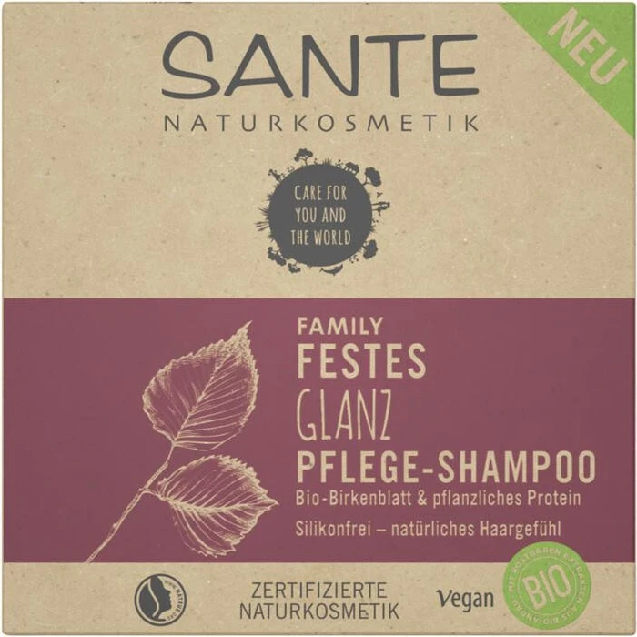 Sante Family Festes Glanz Pflege-Shampoo Bio-Birkenblatt & Pflanzliches Protein, 60g