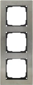 Opus Fusion Edelstahl Abdeckrahmen 3-fach, schwarz